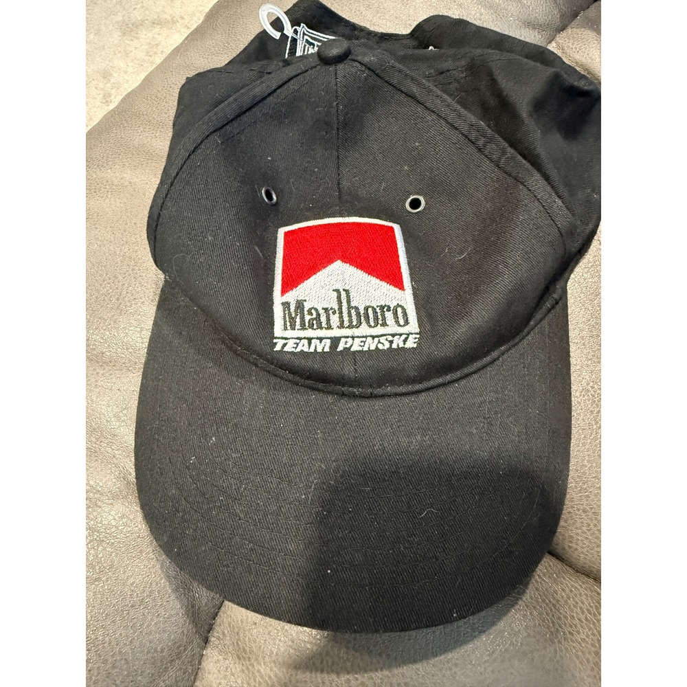 Vintage Marlboro Team Penske Racing Hat Black Embroidered Adjustable Cap RN74566